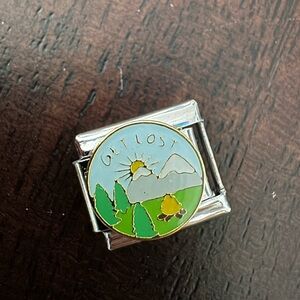 Get lost in the mountains Italian charm link